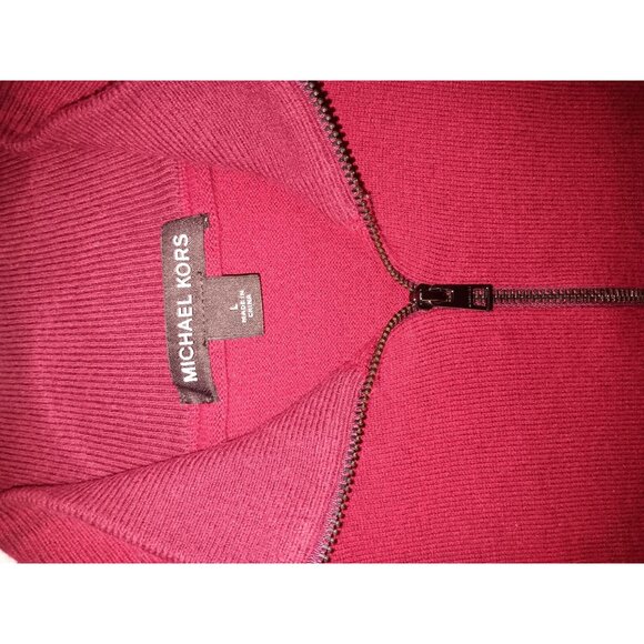 Michael Kors Men’s Large Red Sweater with Quarter Zipper – Stylish & Comfortable - Picture 3 of 4